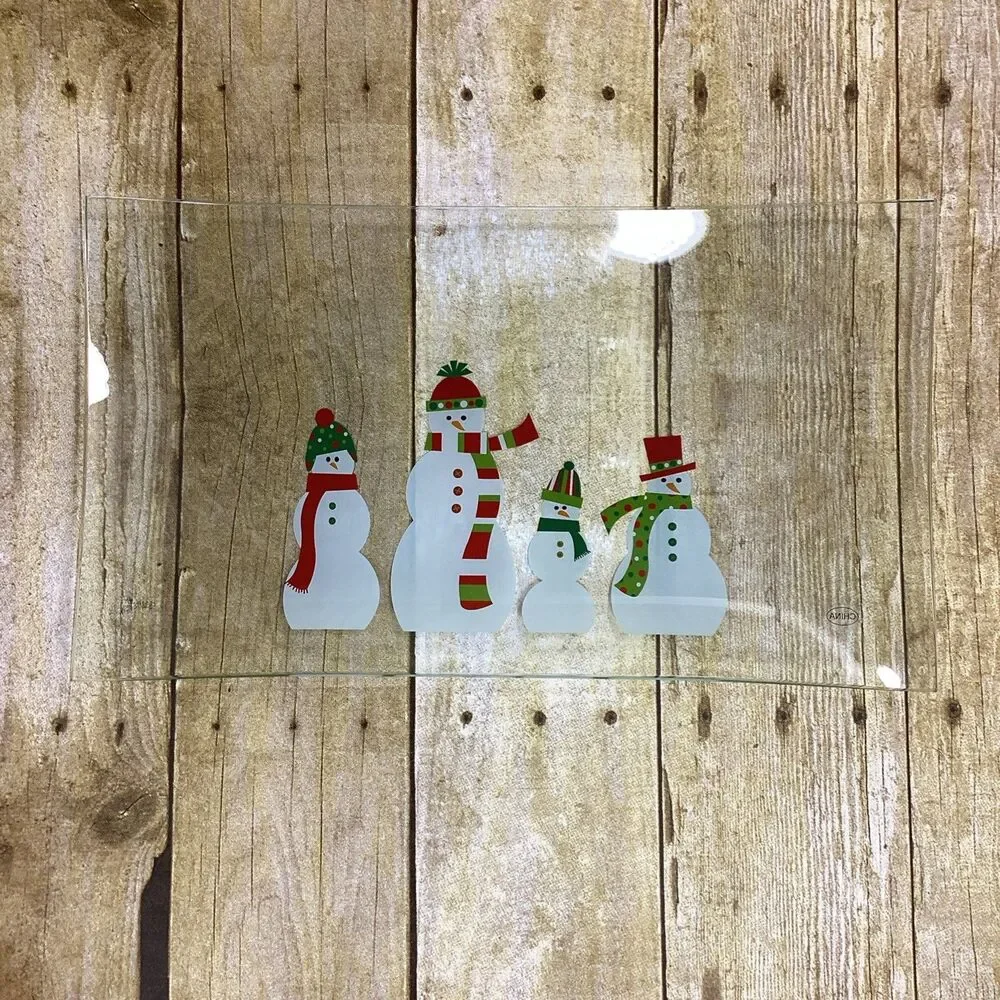 Pampered Chef Snowmen Rectangular Platter #2821 New In Box Christmas Decor